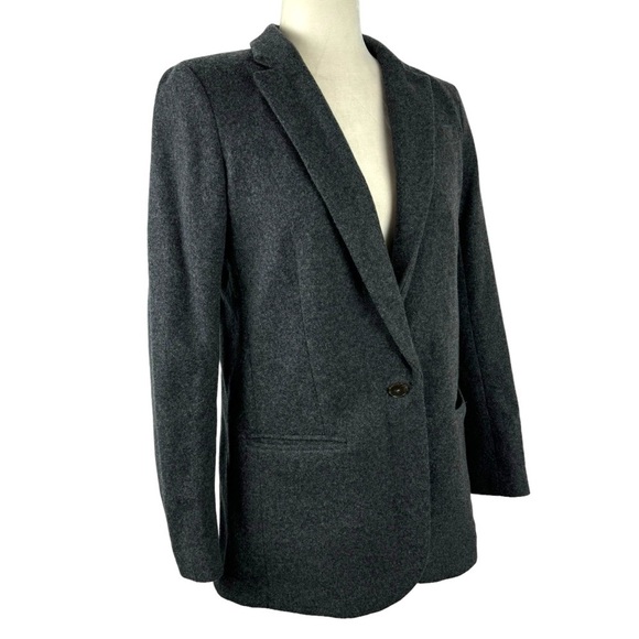 J.Crew Alfie Blazer in Dark Heather Gray Italian Knit Wool Blend Jacket Size 4 - Picture 5 of 16
